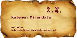Kelemen Mirandola névjegykártya